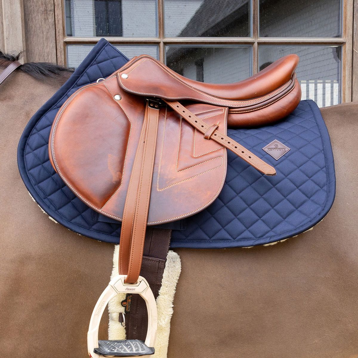 Kentucky Skin Friendly Saddle Pad Sheepskin Diamond Jumping