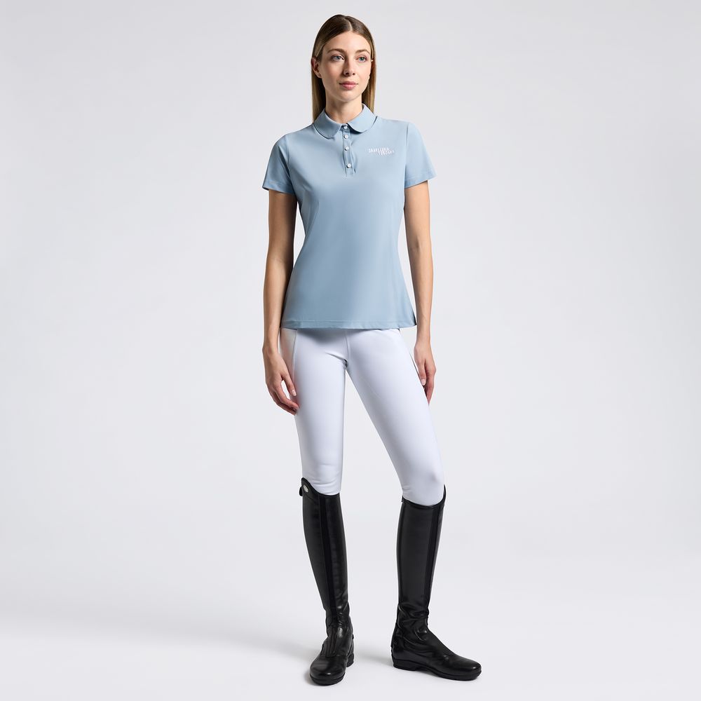 Cavalleria Toscana Jersey Pleated S/S Training Polo Blue Fog