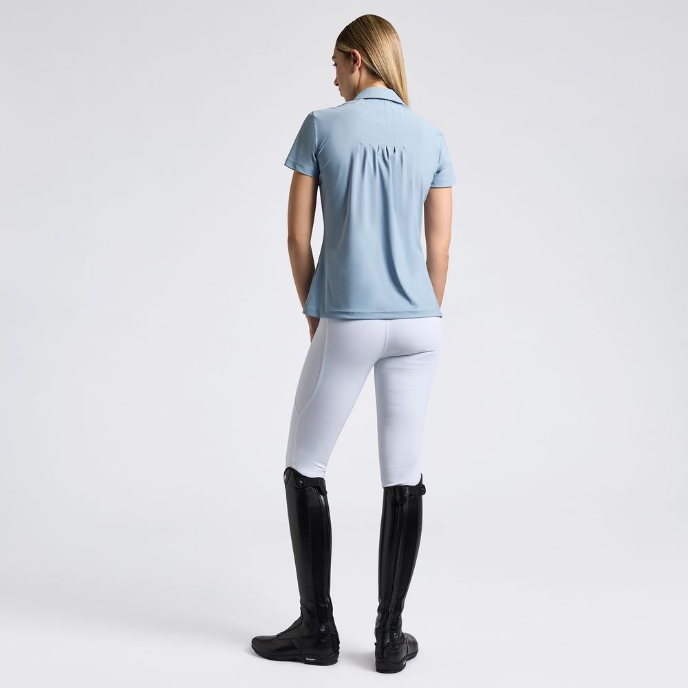 Cavalleria Toscana Jersey Pleated S/S Training Polo Blue Fog